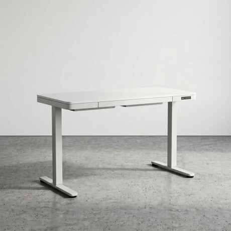 ESCRITORIO REGULABLE METAL-Y-MDF BLANCO ASCEND