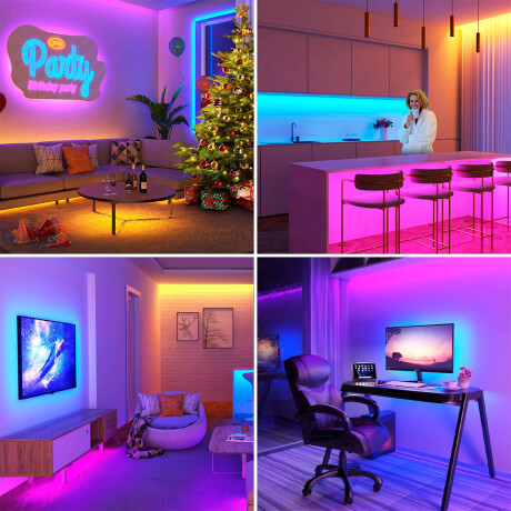 Cinta Luces Led Tira Rgb 2x5m Transformador + Control Hog007003