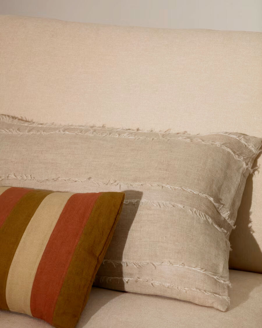 Cojín Neris beige 100% lino 40 x 60 cm