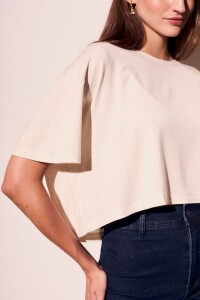 Remera Con Lino Crop Arena