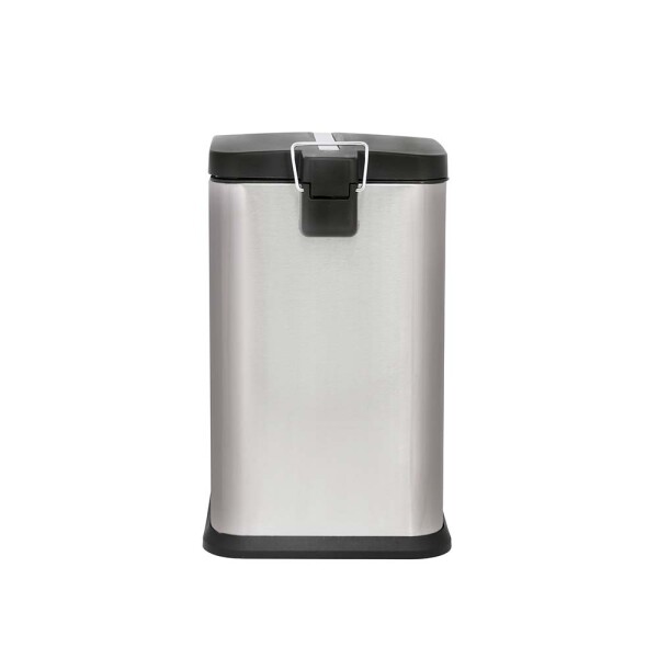 TARRO RESIDUOS CUADRADO ACERO INOXIDABLE 12 LT 30X24X40 CM JASPE PLATA