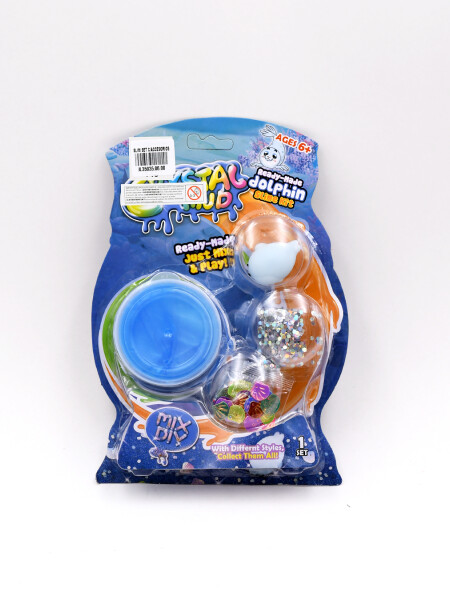 SLIME SET CON ACCESORIOS AZUL