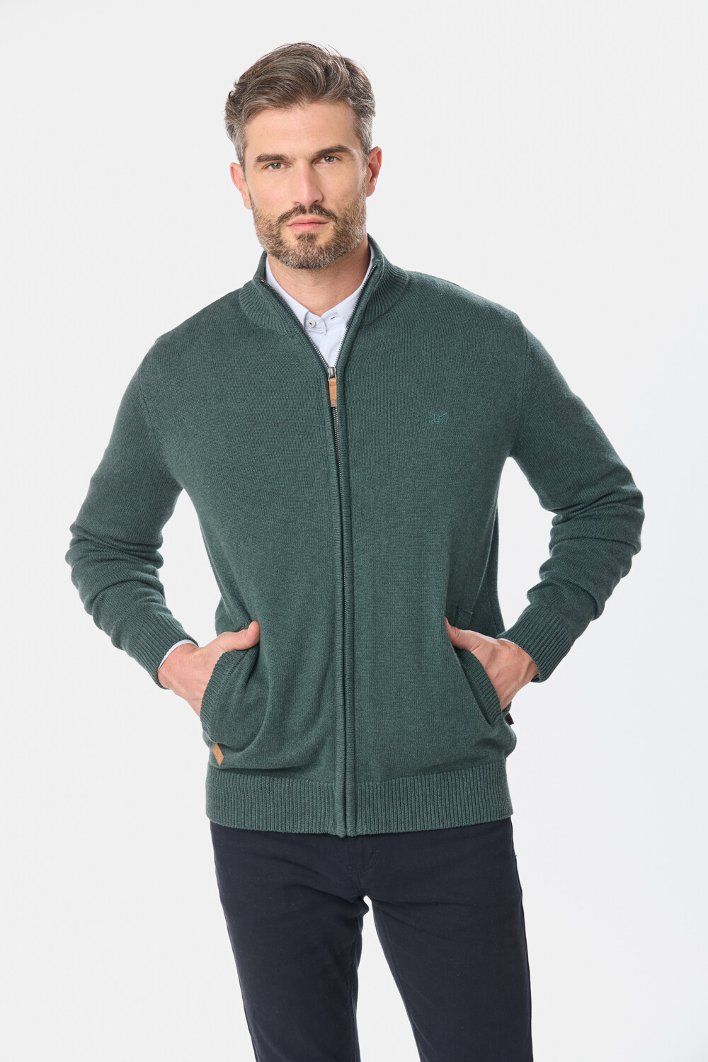 CAMPERA TEJIDA DE ALGODON Verde