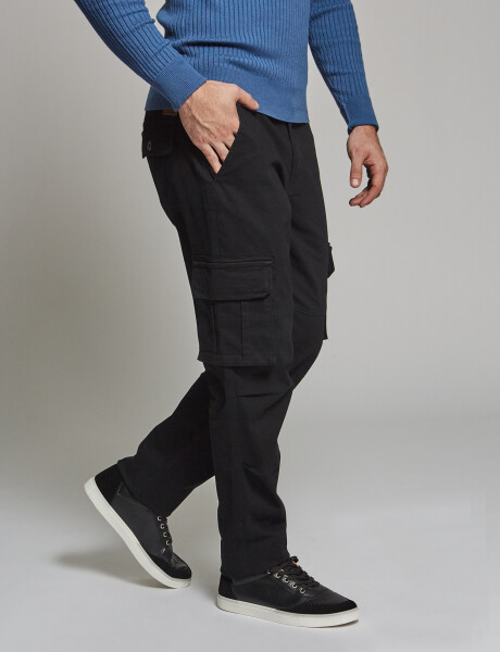 Pantalon cargo slim negro