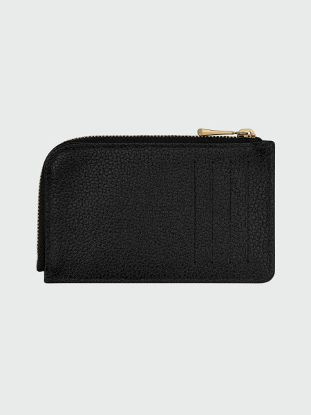 Longchamp - Tarjetero de cuero, Le Foulonné Negro