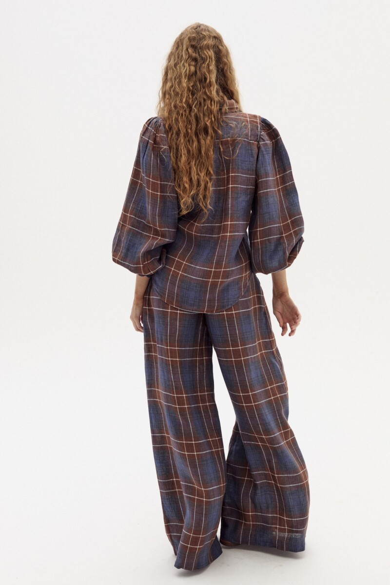 Camille Linen Shirt Cuadro