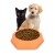 Plato Hexagonal Mascota Cachorros Comida Agua Plástico Variante Color Naranja