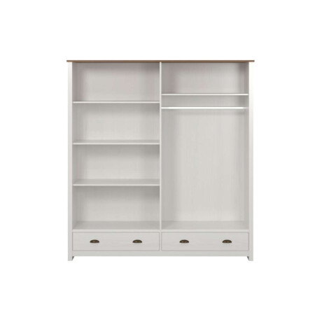 Ropero 4 puertas 2 cajones Madera maciza Linea Colonial Blanco