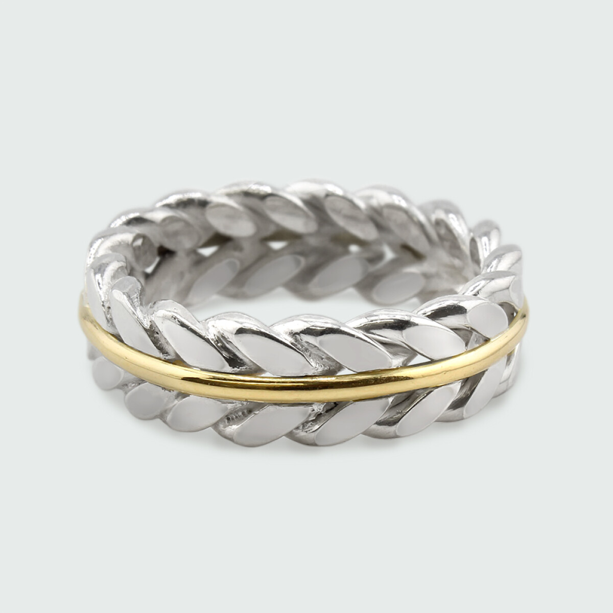 Anillo de hombre Cesar de plata 925 y oro 18k 