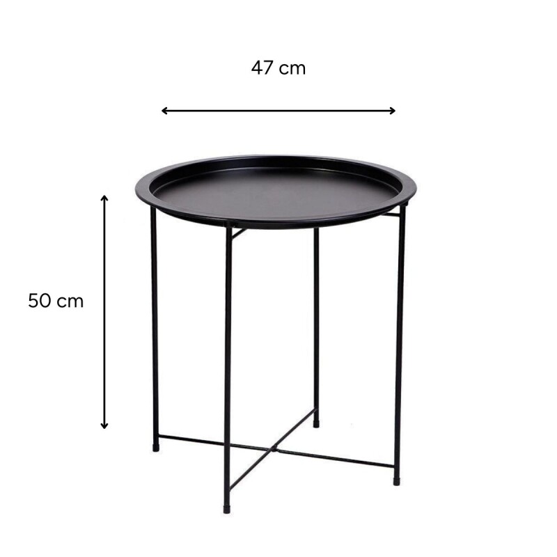 DY01 Mesa Auxiliar Reno Con Bandeja Chata 47x47x50 Cm- Gris