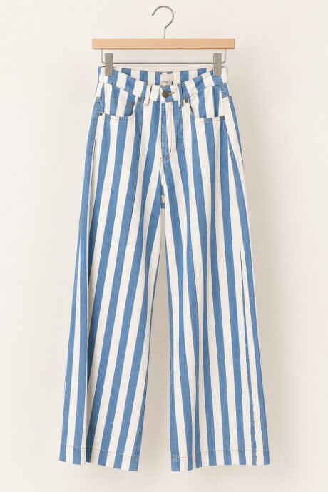 Pantalon Checa Raya Azul