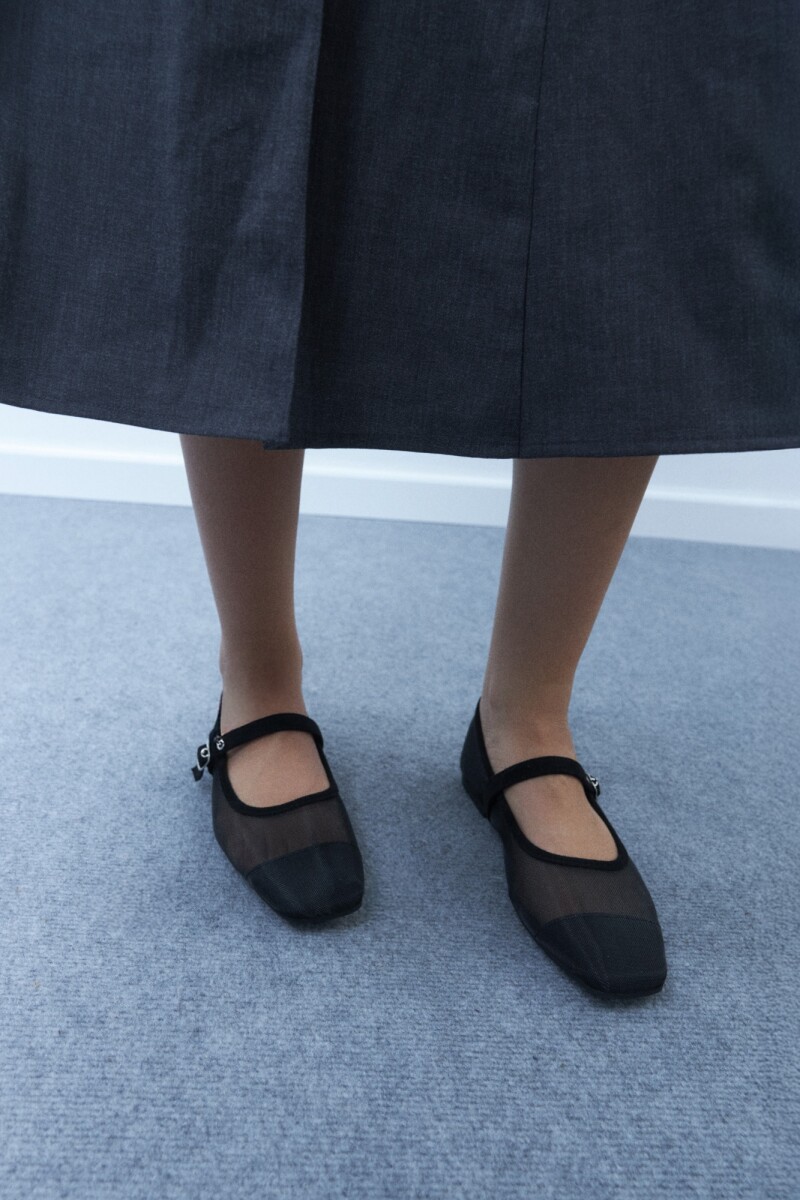 Balerina transparente negro