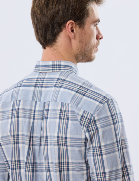 CAMISA CUADROS Celeste