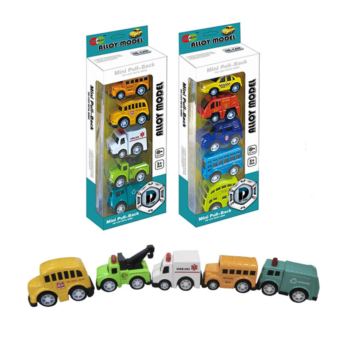 Set X5 Autitos Camiones Servicios de Juguete 