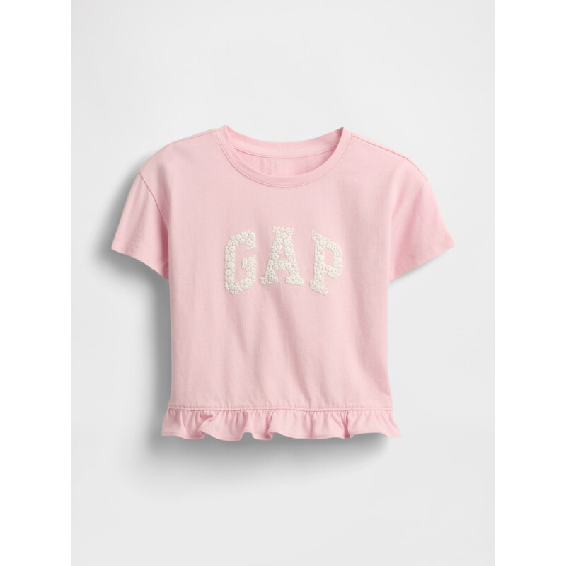 IE SS RUFFLE GR TEE ROSE MIST