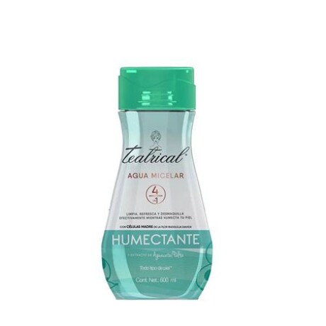 TEATRICAL AGUA MICELAR 4 EN 1 HUMECTANTE CON EXTRACTO DE AGUACATE 600ml TEATRICAL AGUA MICELAR 4 EN 1 HUMECTANTE CON EXTRACTO DE AGUACATE 600ml