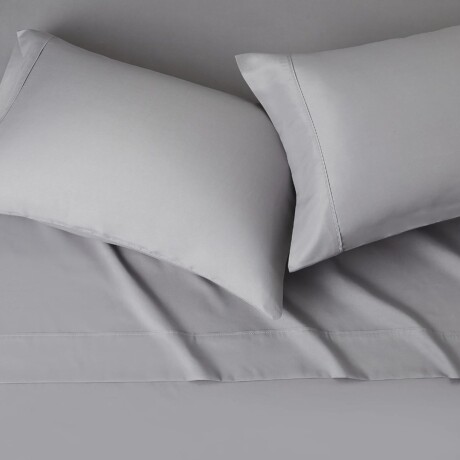 Juego Sábanas Queen Size Home Class Lisas 180 hilos 100% Algodón Gris