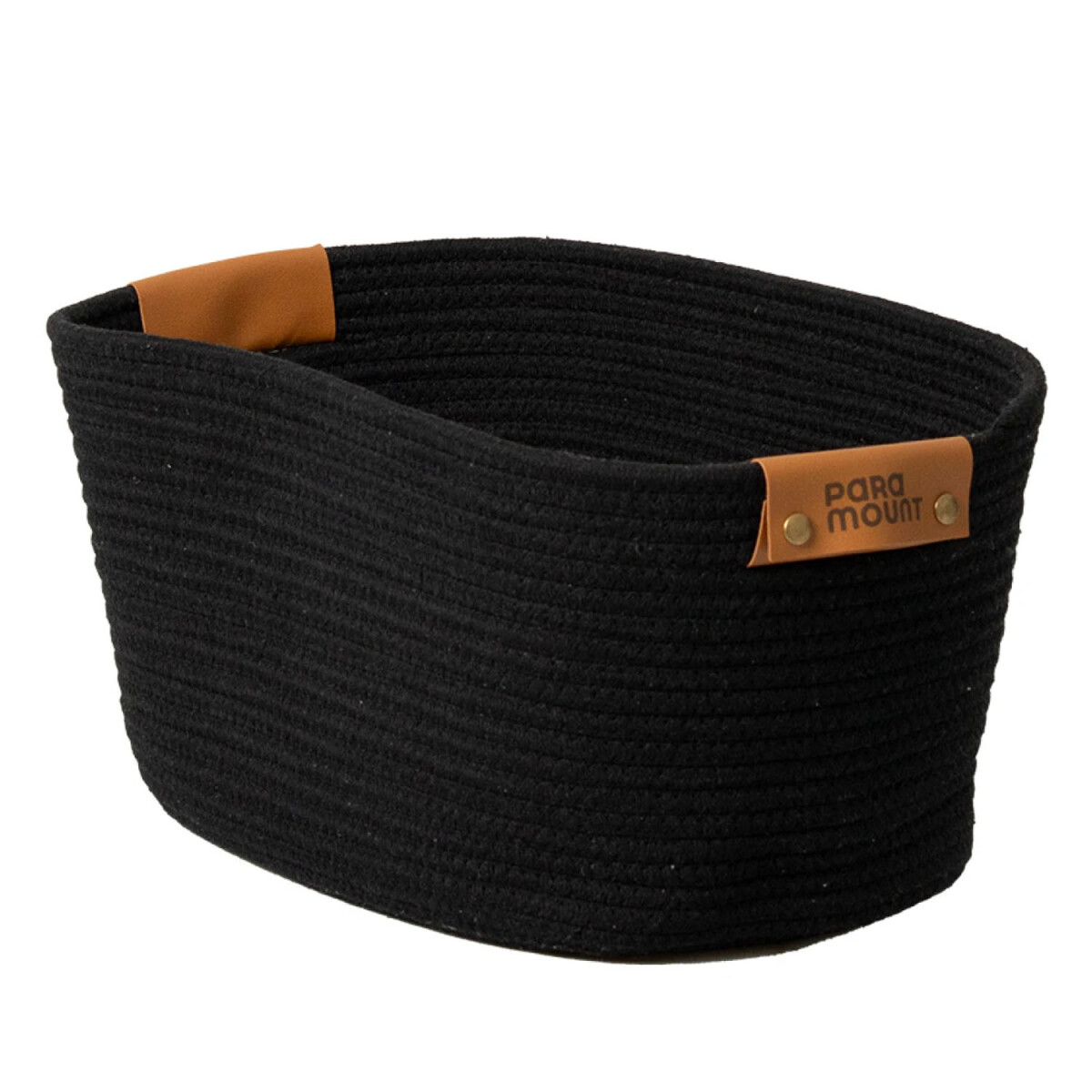 Cesto Canasto de Algodón con Asa Paramount Deco 45x30x22Cm - Negro 