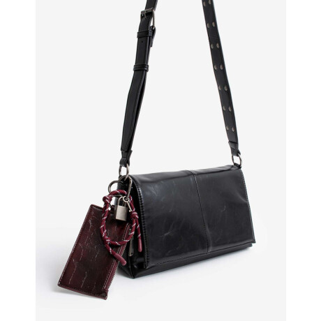 Cartera Formato Bandolera Con Tachas Negro