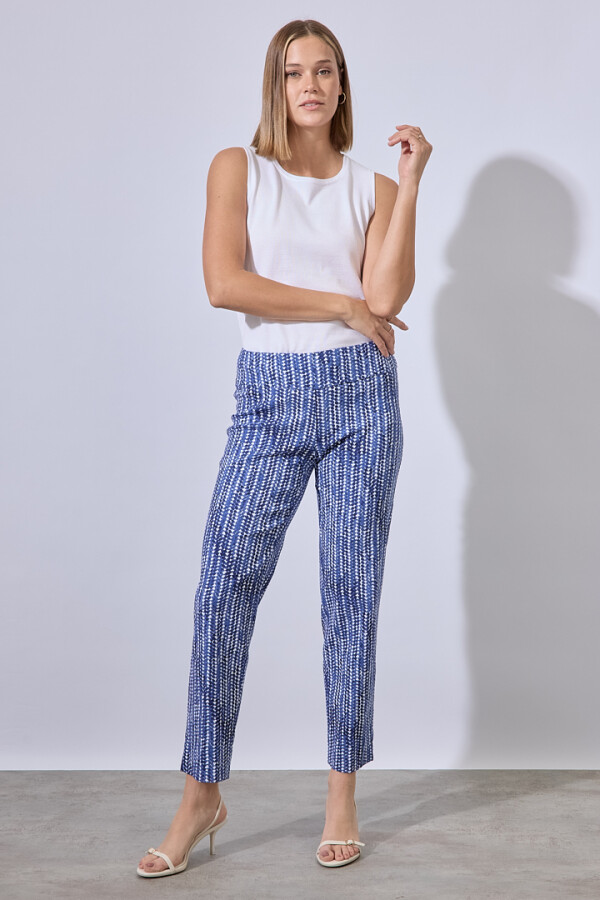 Pantalon Printed AZUL/BLANCO