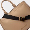 Cartera de Mano Anette Grande en Efecto Cuero Liso Natural