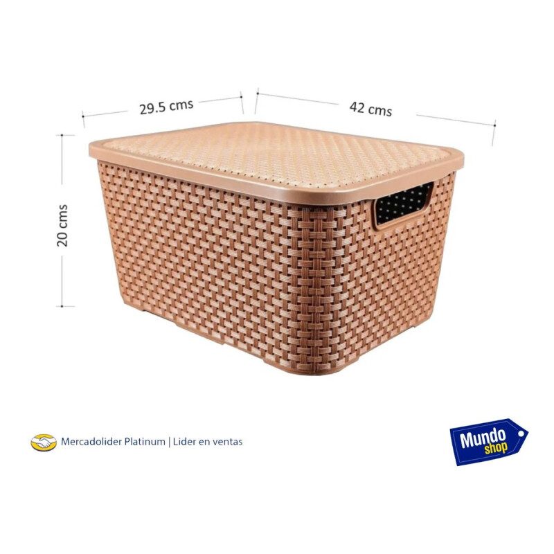 Caja Cesto Canasto Organizador Rattan 40lts Tapa - Grande-m Caja Cesto Canasto Organizador Rattan 40lts Tapa - Grande-m