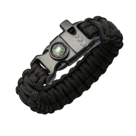 Pulsera de supervivencia 3 en 1 Negro