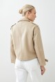 Chaqueta eco cuero beige
