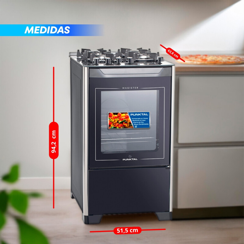 COCINA PUNKTAL A GAS 4H CON GRILL - PK-490G Cocina Punktal A Gas 4h Con Grill - Pk-490g