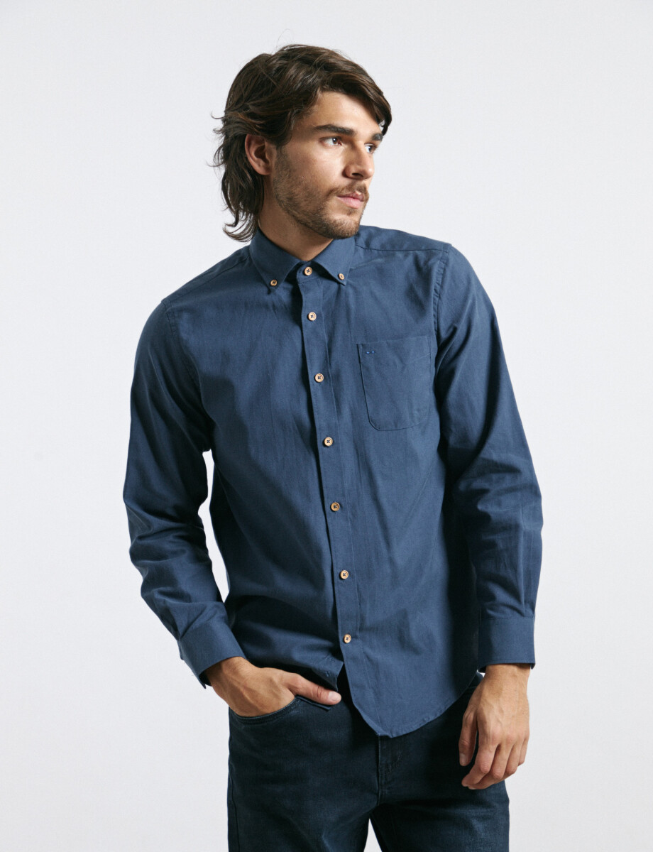 012487 CAMISA HARRINGTON LABEL Azul Oscuro