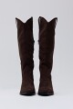 Bota caña alta de suede chocolate