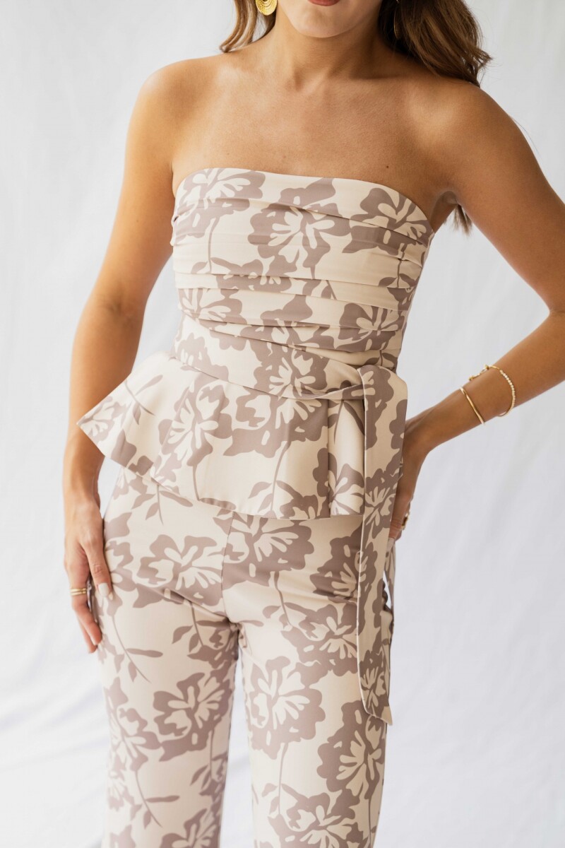 PANTLAON FRANCESCA FLORAL SAND PANTLAON FRANCESCA FLORAL SAND