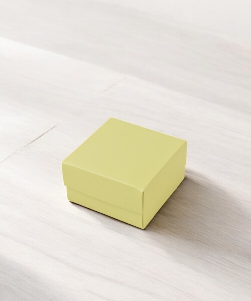 Caja Cuadrada 8x8x4,5 cm AMARILLO PASTEL