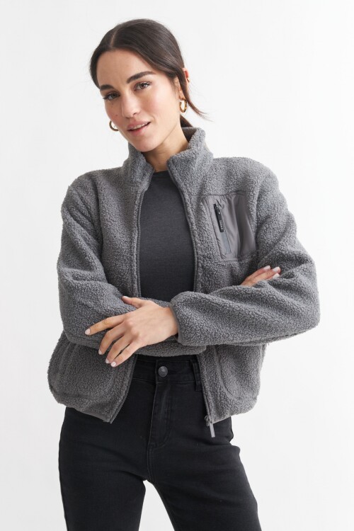 Campera en corderito GRIS