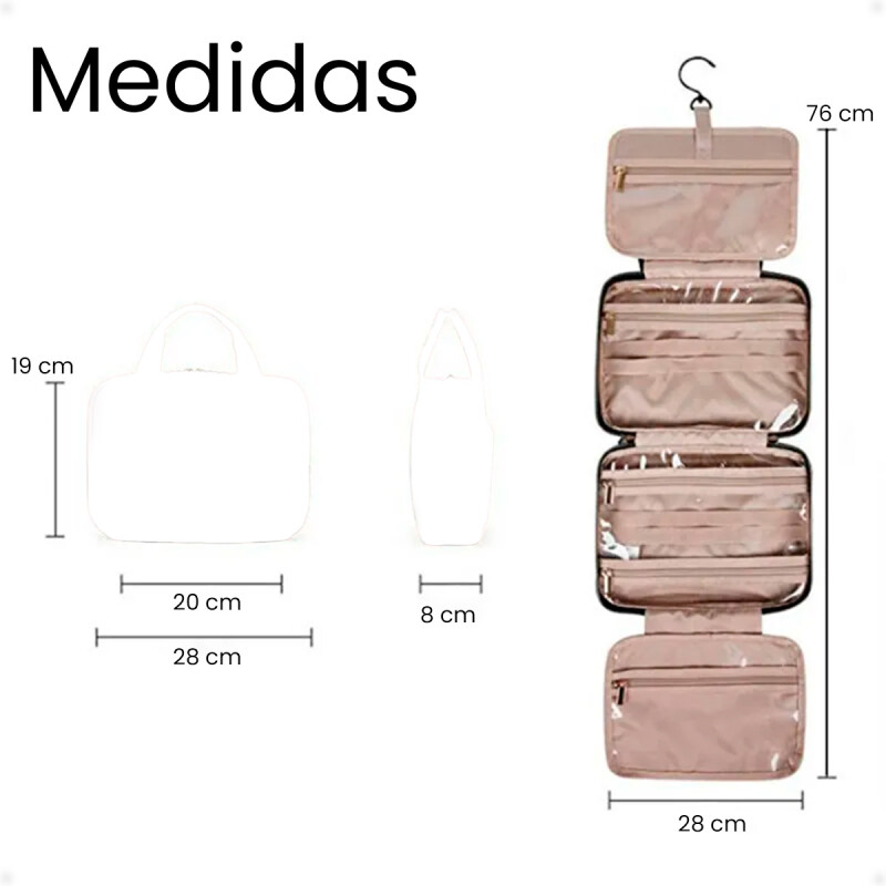 Bolso Organizador de Mano para Cosméticos Negro