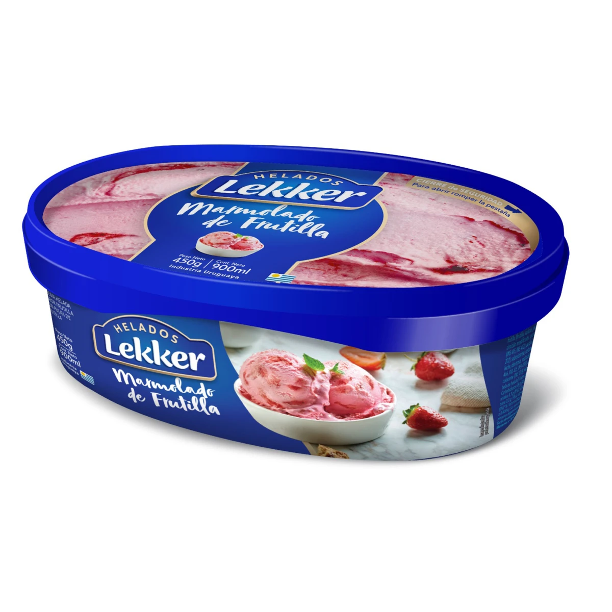 Helado Marmolado de Frutilla Lekker 900ml 