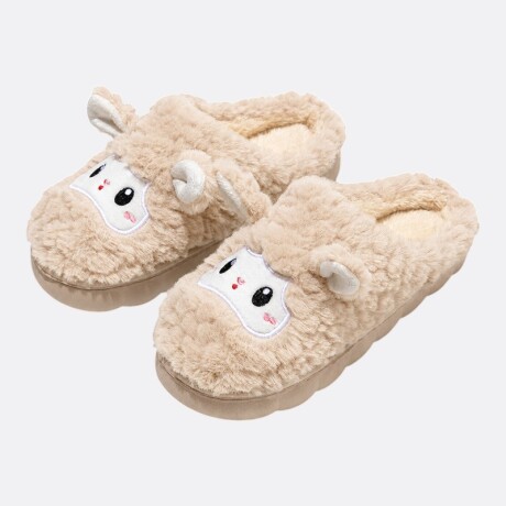 Pantuflas Corderito Varios Colores Beige