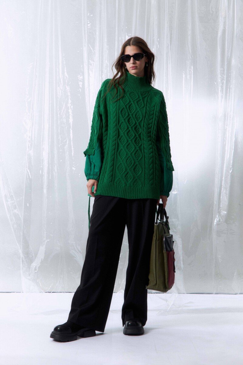 Sweater combinado verde