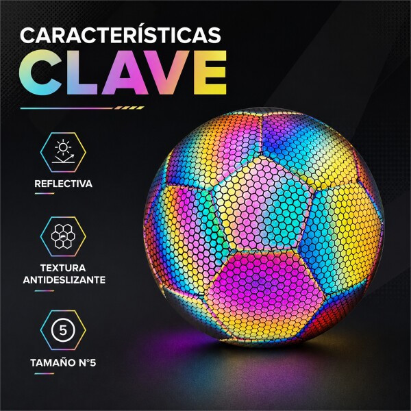 Pelota de Fútbol N°5 Reflectiva Holográfica COLORES