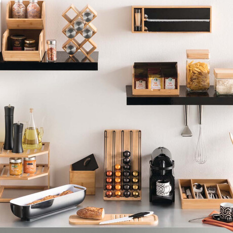 Soporte de bambu para capsulas de cafe Nespresso Sc