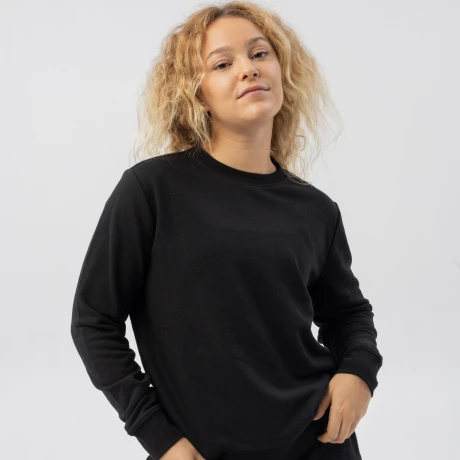 Buzo Menpi Alta Calidad Moda Dama Cuello Redondo Negro S/C