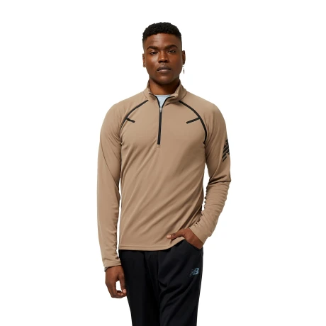 Buzo New Balance Tenacity Football Training 1/4 ZIP Brown S/C