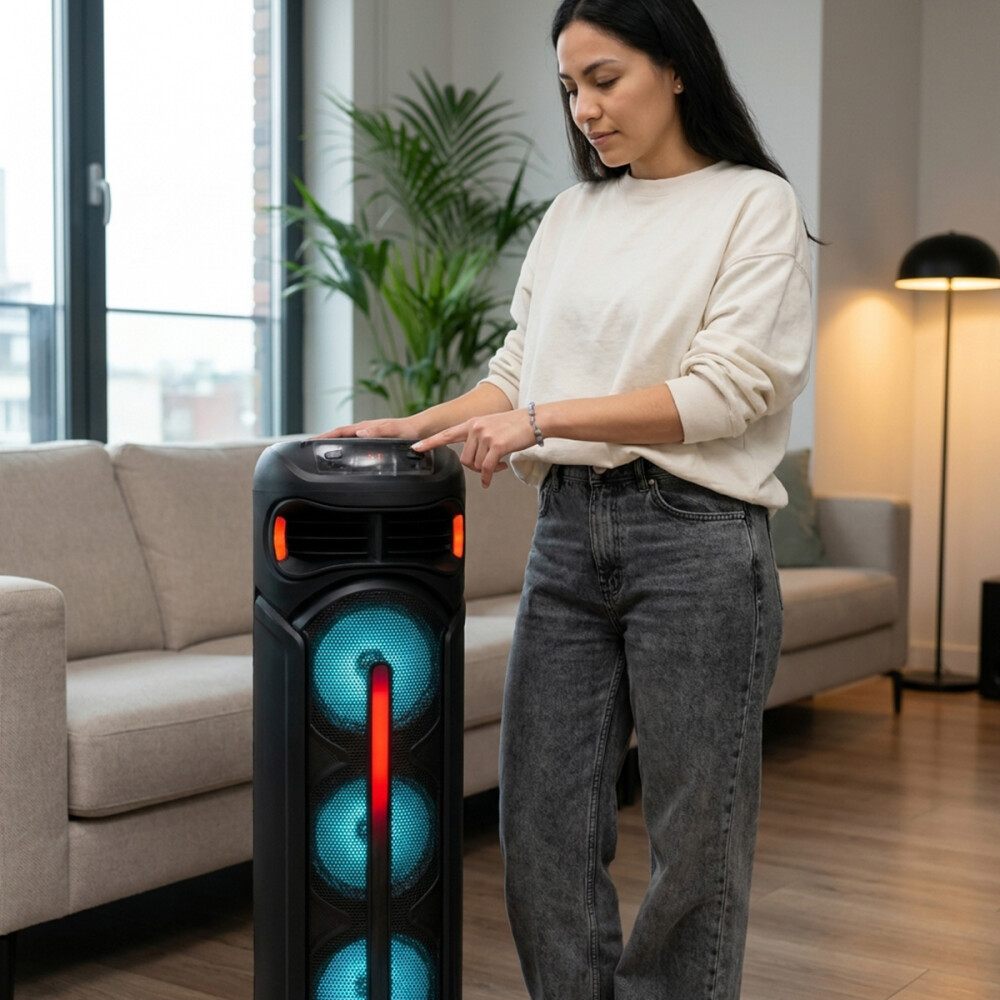 Parlante Giratorio Tamaño Gigante 90cm Con Microfono Parlante Giratorio Tamaño Gigante 90cm Con Microfono