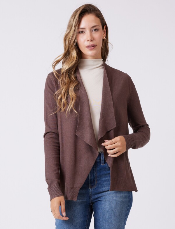 Cardigan Espalda Botones MARRON