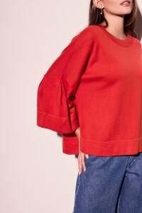 Sweater Manga Volados Rojo