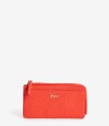 Billetera Fichero Rectangular Con Cierre Rojo labial