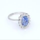 Anillo en oro 18k blanco , brillantes y zafiro Anillo en oro 18k blanco , brillantes y zafiro