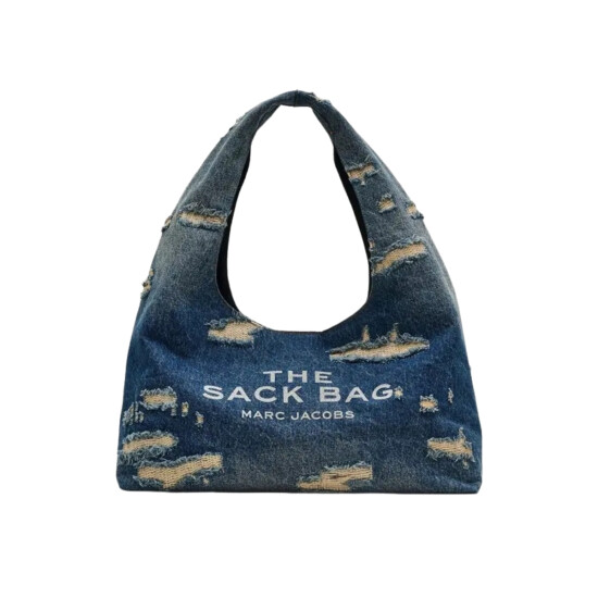 MARC JACOBS - THE RIP AND REPAIR DENIM SACK BAG 491