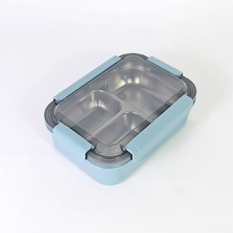 TUPPER INOX/AZUL C/DIVISIONES 20.5X15X7CM Unica