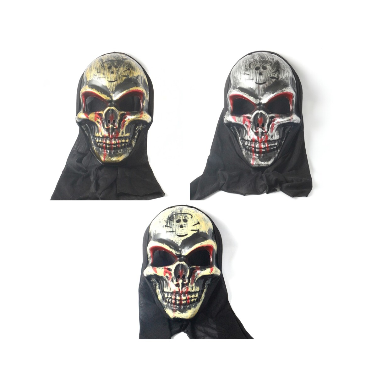 Careta Halloween de calavera 3 colores 25cm - Careta Halloween De Calavera 3 Colores 25cm 